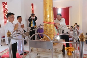 พิธีทำบุญตักบาตรพร้อมทั้งประกอบพิธีบวงสรวงสมโภชศาลหลักเมืองจังหวัดอำนาจเจริญ ประจำปี 2566